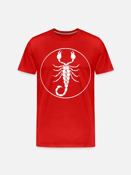 Segno dello zodiaco dello scorpione bianco - Maglietta ecologica premium da uomo - rosso
