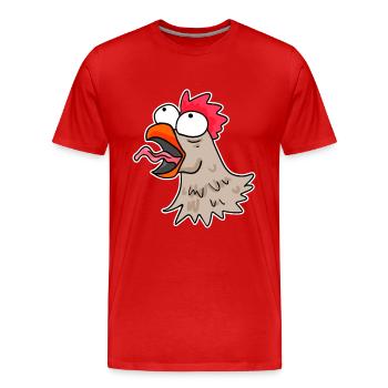 Poulet tête poulet - T-shirt bio Premium Homme - rouge - Devant - Damien (186cm)