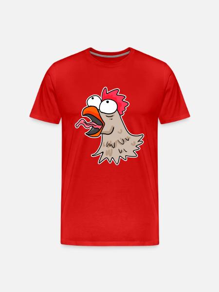 Huhn Kopf Hähnchen - Männer Premium Bio T-Shirt - Rot
