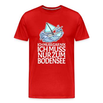 Bodensee See - Männer Premium Bio T-Shirt - Rot - Vorne - Damien (186cm)