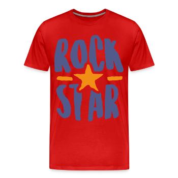 rock star - Men's Premium Organic T-Shirt - red - Front - Damien (186cm)