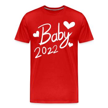 Bébé 2022 - Nouveau-Né 2022 - T-shirt bio Premium Homme - rouge - Devant - Damien (186cm)