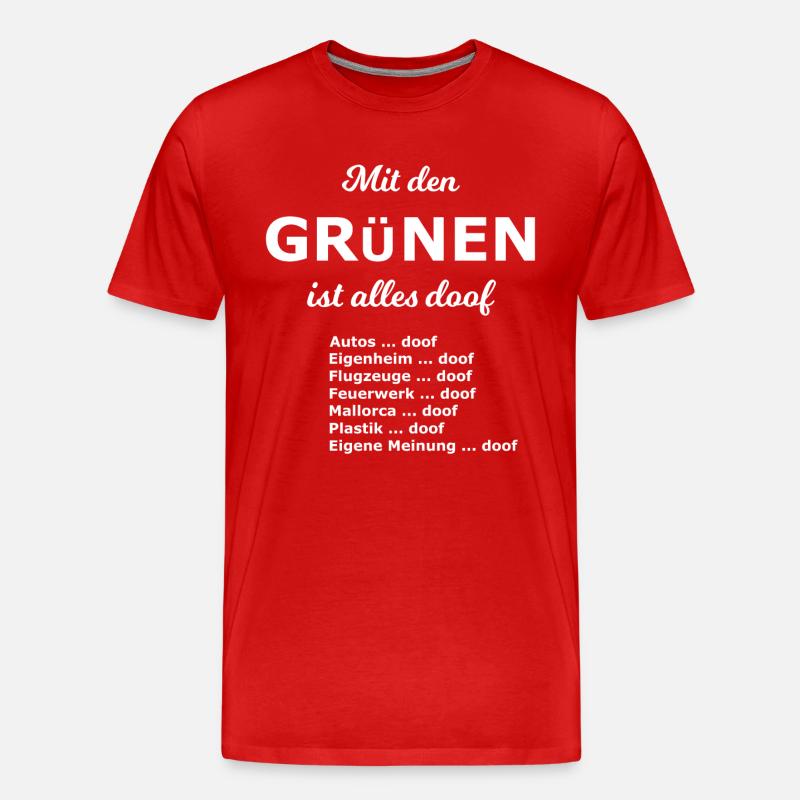Doofe Partei - Männer Premium Bio T-Shirt - Rot