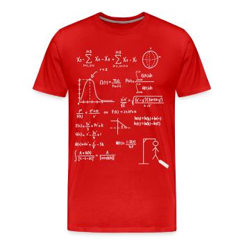 Mathématiques - T-shirt bio Premium Homme - rouge - Devant - Damien (186cm)