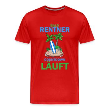 Bald Rentner - Männer Premium Bio T-Shirt - Rot - Vorne - Damien (186cm)