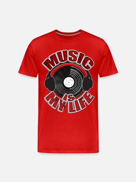MUSIC is my life Headset - Men's Premium Organic T-Shirt - red