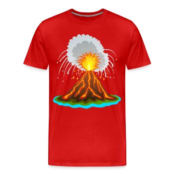 Vulcano, vulcano, vulcano, lava, volcans volcans - T-shirt bio Premium Homme - rouge - Devant - Damien (186cm)