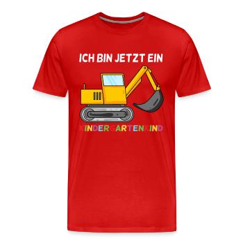 Kindergarten Bagger - Männer Premium Bio T-Shirt - Rot - Vorne - Damien (186cm)