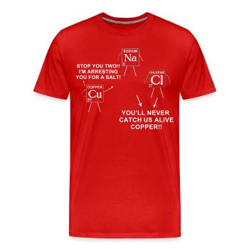 science - Men's Premium Organic T-Shirt - red - Front - Damien (186cm)