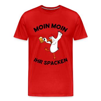 Betrunkene Möwe - Männer Premium Bio T-Shirt - Rot - Vorne - Damien (186cm)