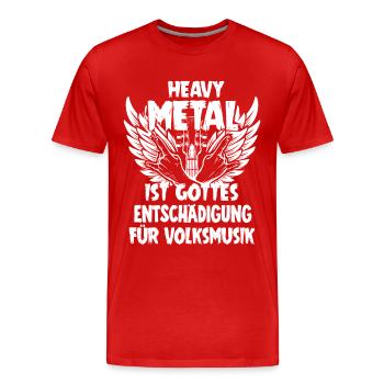 Heavy Metal Musik Geschenk - Männer Premium Bio T-Shirt - Rot - Vorne - Damien (186cm)