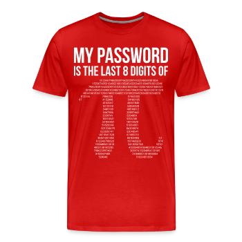 Mon mot de passe - T-shirt bio Premium Homme - rouge - Devant - Damien (186cm)