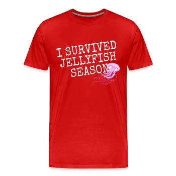 Qualle I Survived Jellyfish Season Quallen Ozean - Männer Premium Bio T-Shirt - Rot - Vorne - Damien (186cm)