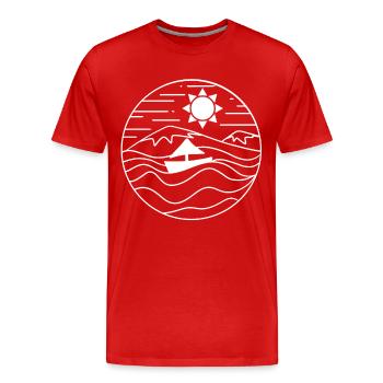 Randonneurs randonnées montagne mer bateau - T-shirt bio Premium Homme - rouge - Devant - Damien (186cm)