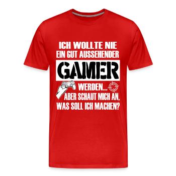 Gamer Selbstironie Spruchbild Progamer - Männer Premium Bio T-Shirt - Rot - Vorne - Damien (186cm)