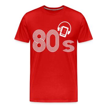 Die 80er Jahre - Männer Premium Bio T-Shirt - Rot - Vorne - Damien (186cm)