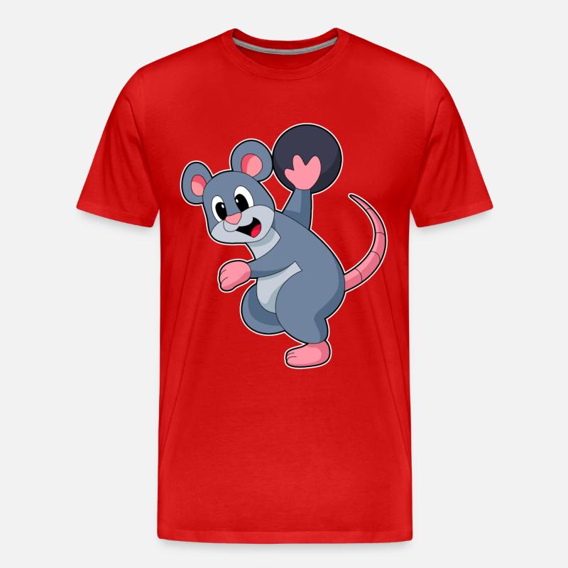 Ratte Bowling Bowlingkugel - Männer Premium Bio T-Shirt - Rot
