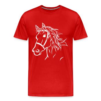 Tête de cheval illustration cheval - T-shirt bio Premium Homme - rouge - Devant - Damien (186cm)