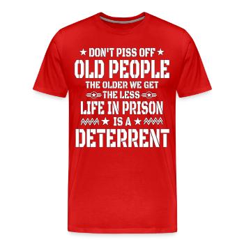 Don't Piss Off Old People - T-shirt bio Premium Homme - rouge - Devant - Damien (186cm)