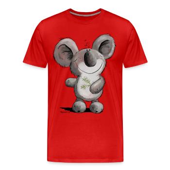 Drolliges Koala Bärchen - Männer Premium Bio T-Shirt - Rot - Vorne - Damien (186cm)