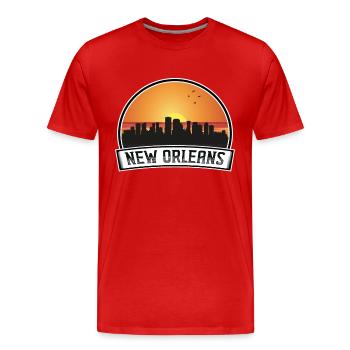 La Nouvelle-Orléans Louisiane USA Skyline Vintage Sunset T - T-shirt bio Premium Homme - rouge - Devant - Damien (186cm)