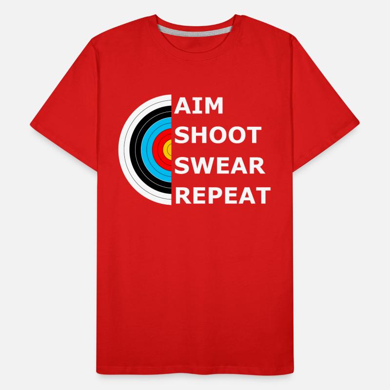 Aim Shoot Swear Repeat - Archery Target Men's Premium Organic T-Shirt