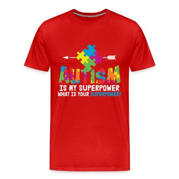 Autismus ist meine Superkraft Autismus Bewusstsein - Männer Premium Bio T-Shirt - Rot - Vorne - Damien (186cm)