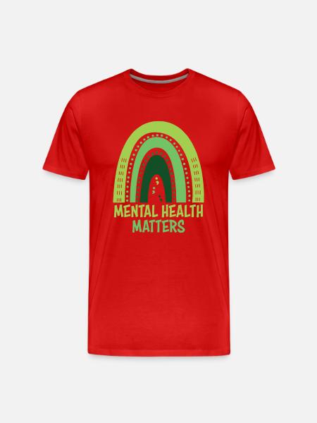 Mental Health Matters Green Rainbow - Men's Premium Organic T-Shirt - red