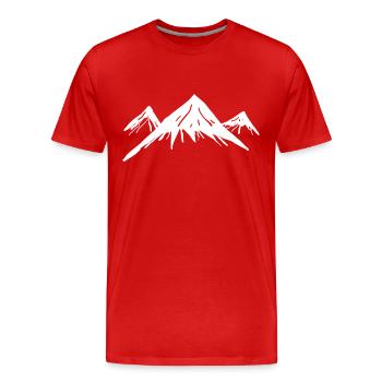 Montagnes de montagne - T-shirt bio Premium Homme - rouge - Devant - Damien (186cm)