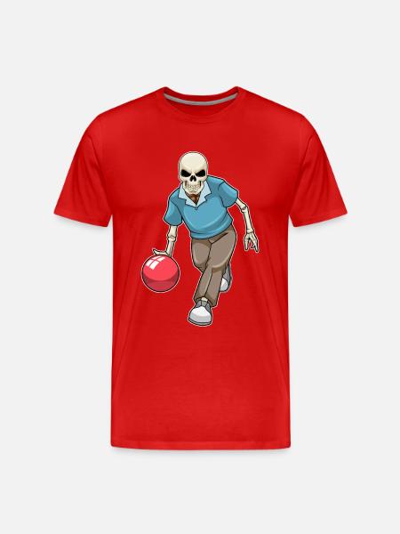 Skeleton Bowling Bowling Ball - Men's Premium Organic T-Shirt - red