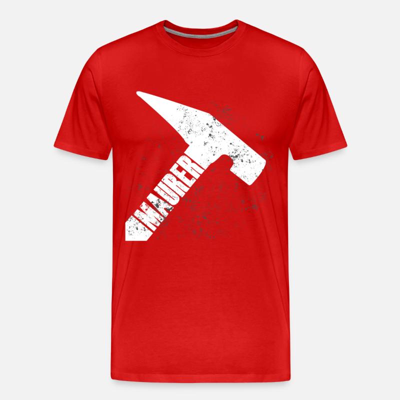 Grunge Hammer Muster Zerklüftet - Männer Premium Bio T-Shirt - Rot