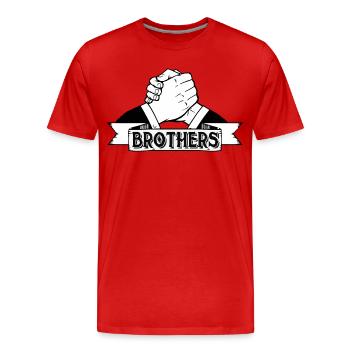 brother brothers friend buddy thick bro brudi bros - Men's Premium Organic T-Shirt - red - Front - Damien (186cm)