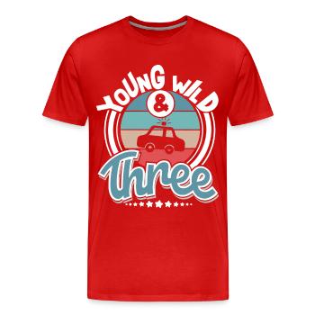 Police car 3 years children police - Men's Premium Organic T-Shirt - red - Front - Damien (186cm)
