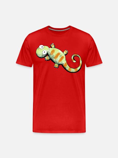 Happy Gecko I Lizard - Men's Premium Organic T-Shirt - red