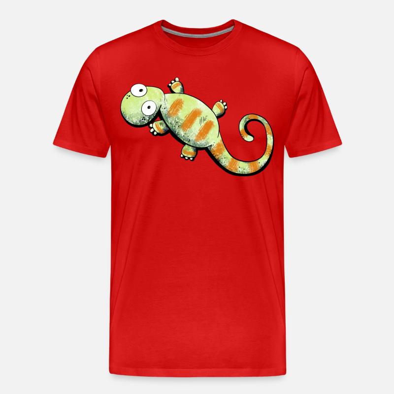 Happy Gecko I Echse - Männer Premium Bio T-Shirt - Rot
