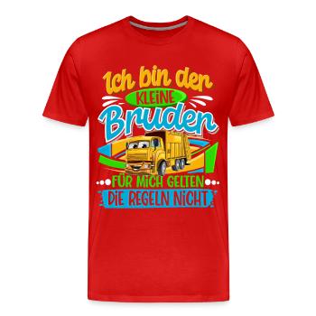 Müllabfuhr Müllauto Kleiner Bruder - Männer Premium Bio T-Shirt - Rot - Vorne - Damien (186cm)