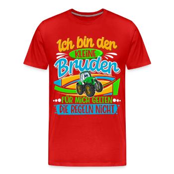 Traktor Kleiner Bruder - Männer Premium Bio T-Shirt - Rot - Vorne - Damien (186cm)