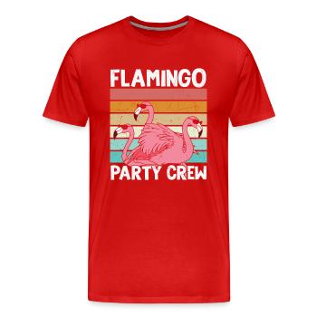 Flamingo Anniversaire Flamingo Party Crew - T-shirt bio Premium Homme - rouge - Devant - Damien (186cm)