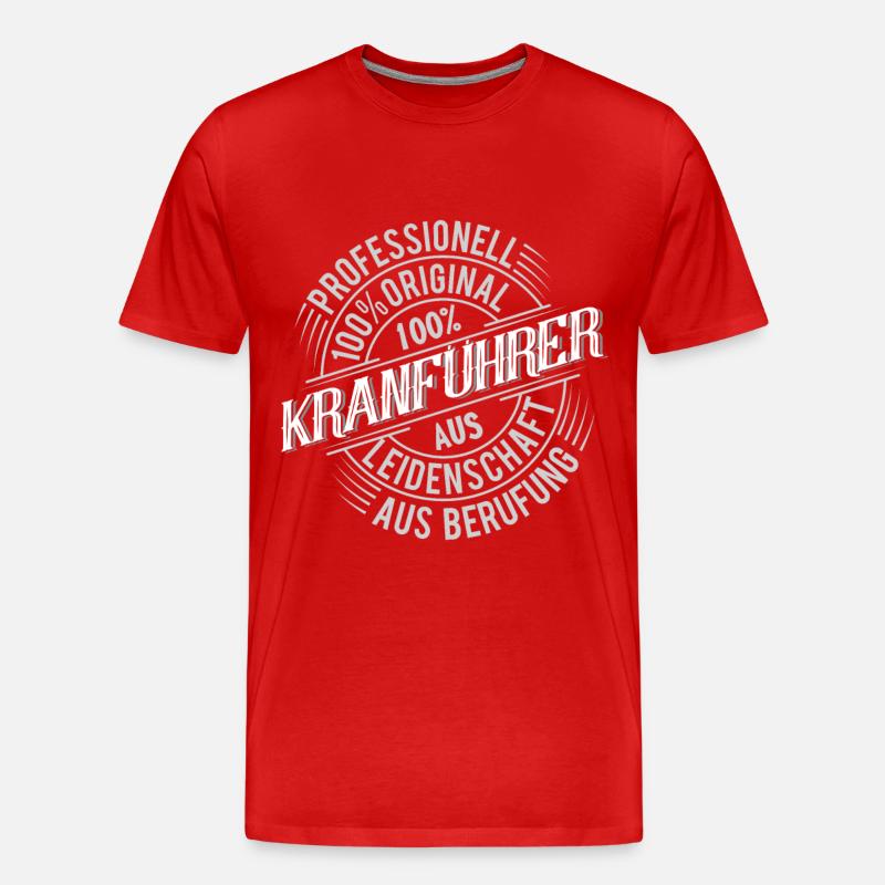 Kranführer - Männer Premium Bio T-Shirt - Rot