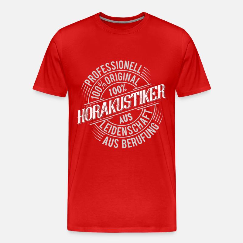 Hörakustiker - Männer Premium Bio T-Shirt - Rot
