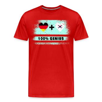 Allemagne et Corée du Sud Genial / Cadeau - T-shirt bio Premium Homme - rouge - Devant - Damien (186cm)