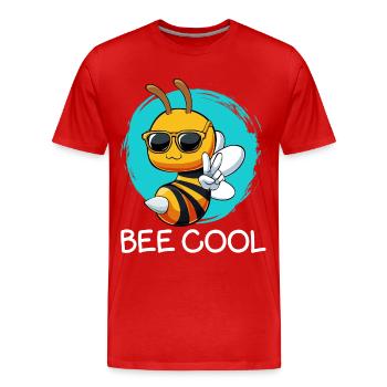 Bee Cool Bienchen mit Sonnenbrille - Männer Premium Bio T-Shirt - Rot - Vorne - Damien (186cm)