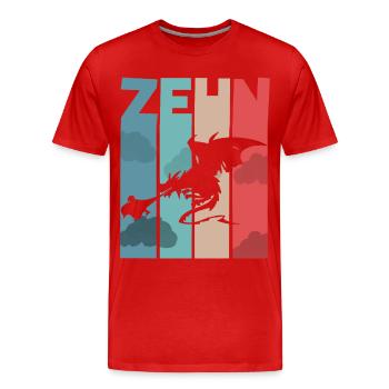 Drache 10 Jahre Kindergeburtstag - Männer Premium Bio T-Shirt - Rot - Vorne - Damien (186cm)