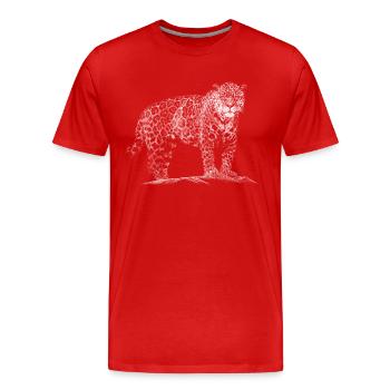 Leopard - Men's Premium Organic T-Shirt - red - Front - Damien (186cm)