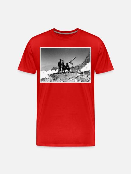 Three men and a telescope - Men's Premium Organic T-Shirt - red