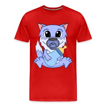 Baby Wolf - Männer Premium Bio T-Shirt - Rot - Vorne - Damien (186cm)