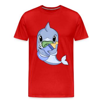 Baby Junge Hai - Männer Premium Bio T-Shirt - Rot - Vorne - Damien (186cm)