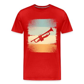 Trumpet - Men's Premium Organic T-Shirt - red - Front - Damien (186cm)