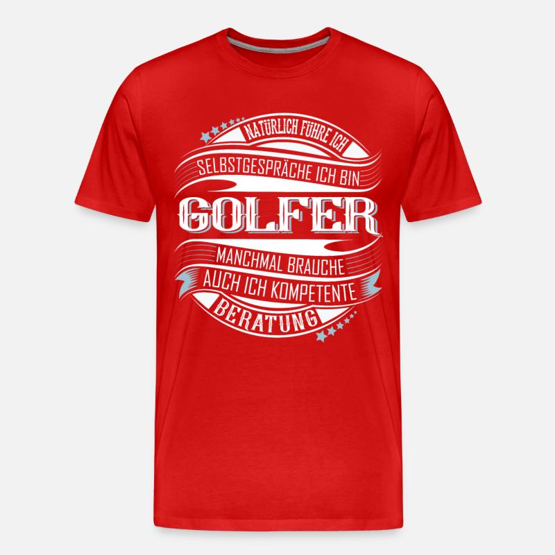 Golfer Golf - Männer Premium Bio T-Shirt - Rot