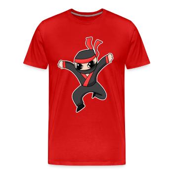 Ninja - T-shirt bio Premium Homme - rouge - Devant - Damien (186cm)
